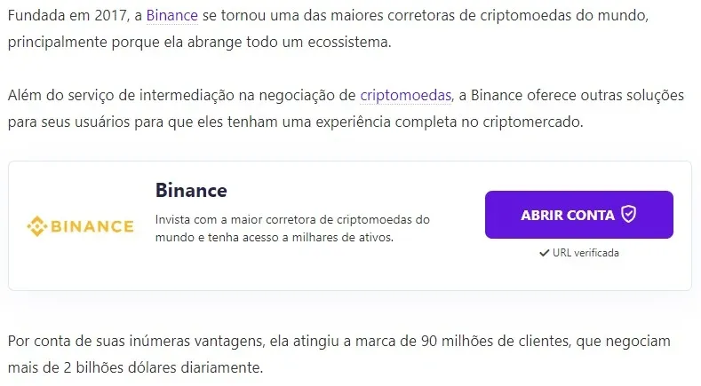 Exemplo de link de afiliação